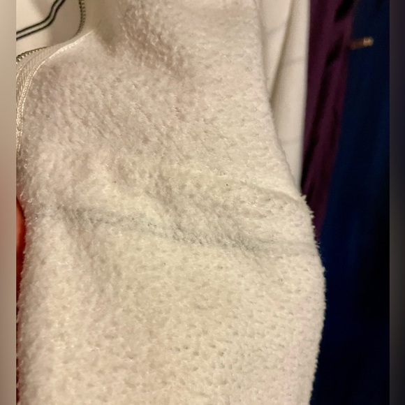 Nautica Jeans Co. Unisex white zip up hoodie with blue stripes sz L - Picture 7 of 9